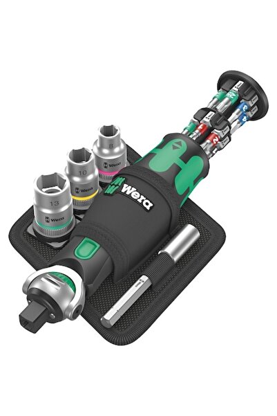 wera 8009 Zyklop Pocket SET2 Λαβή κατσαβιδιού με μύτες και υποδοχές, 1/4", 18...