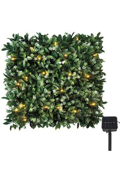 SHOPIENS Artificial Plant Panel with Flowers & 22 LED Lights 50 x 50 cm