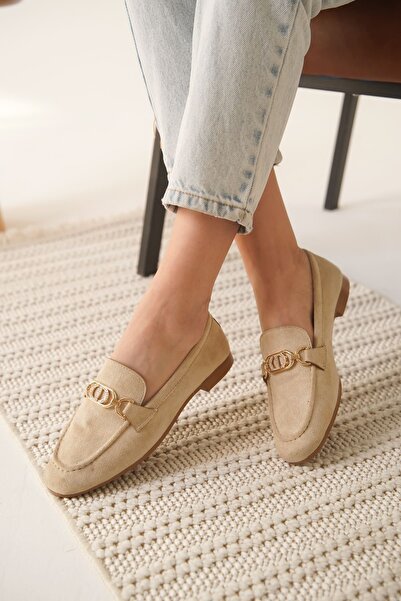 Zerenyus Hera Premium Γυναικεία Suede Beige Casual Παπούτσια