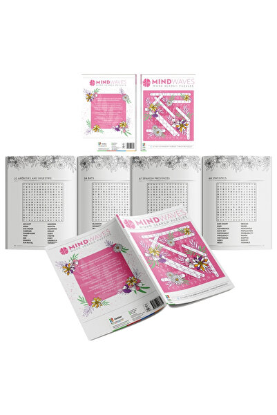 Hinkler كتاب ألغاز Mindwaves للبحث عن الكلمات | كتاب من 120 صفحة | 80 لغزًا |...