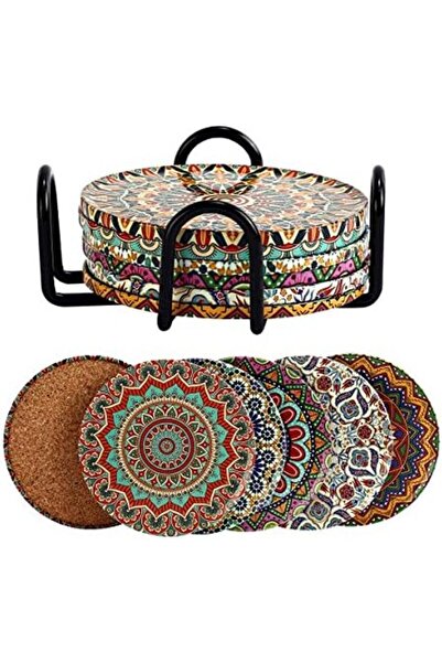 Nacario NrcrioShop 6 قطع من حامل الأكواب المعدني منقوش (أوتوم) وحامل معدني 12...