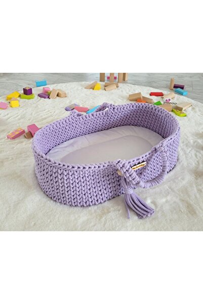Other Coșuleț Moise din bumbac BOHO - Purtător de păpuși - Mov