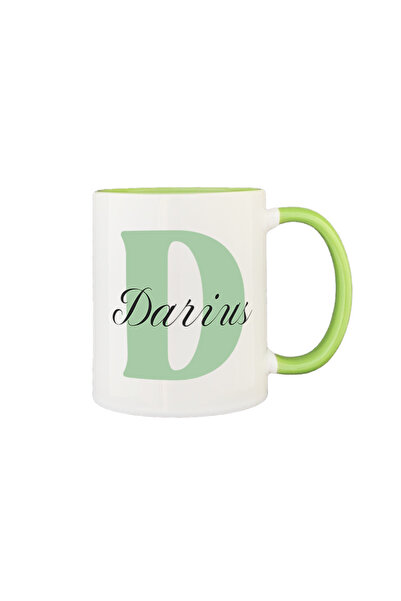 AFFIX THE DIFFERENT PERSPECTIVE Personalized mug, white with green interior a...