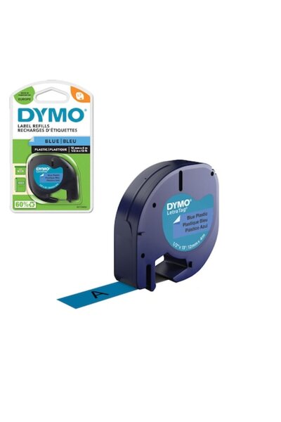 Dymo Bandă adezivă din plastic LetraTag, albastră, 12 mm x 4 m