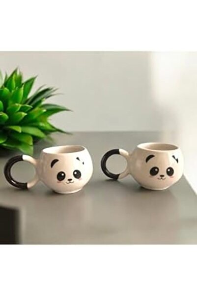 Nacario Nrcrioshop Seradag 2-Piece Smiling Cute Tea Coffee Handmade Ceramic M...