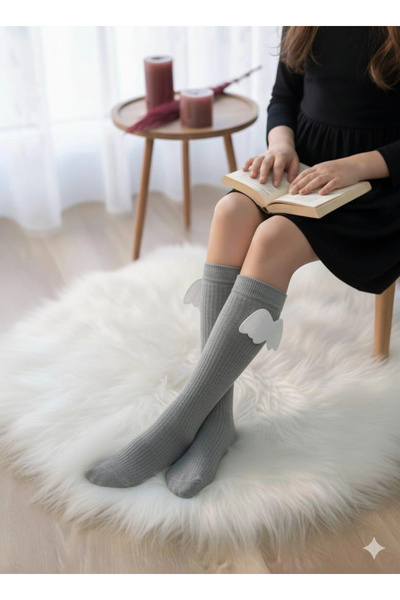 BİGÜMEX Детски чорапи с ангелски крилца до коляното, 3 чифта, 1-5 години