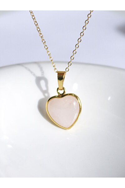 Reorah Collection White Stone Heart Necklace