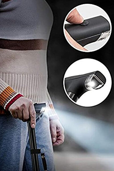 CİYU TİCARET Hareketli Katlanır Işıklı Baston Çok Fonksiyonlu Hareketli Katla...