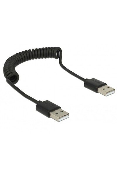 DELOCK Cablu USB M - USB M, 0,6 m, spiralat, negru