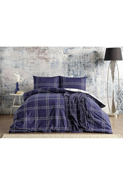 Doqu Home Ranforce Duvet Cover Set Navy Single - Navy Blue