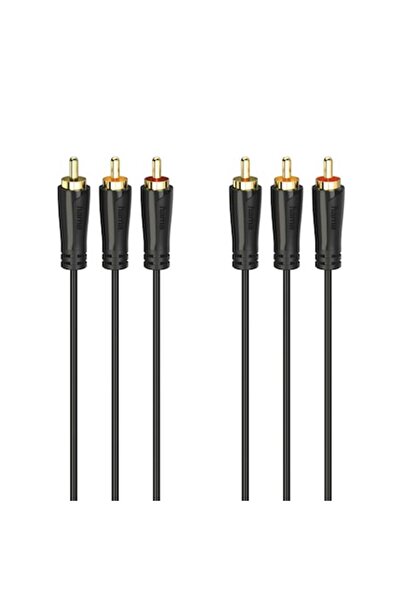 Hama Cablu audio/video, 3 mufe RCA - 3 mufe RCA, placat cu aur, 1,5 m