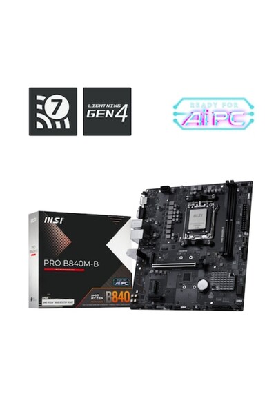 MSI Placă de bază PRO B840M-B, AM5, DDR5, mATX, Negru