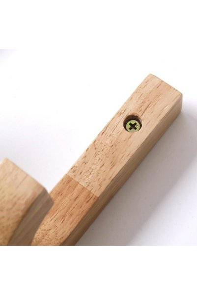 MAVİ TREND 6 Pieces Decorative Natural Wooden Hook Hanger Wall Hanger Hanger Hanger Wooden Hanger