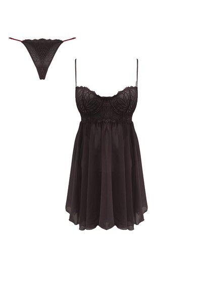 Magic Form Underwire Lace Bra and Chiffon Nightgown