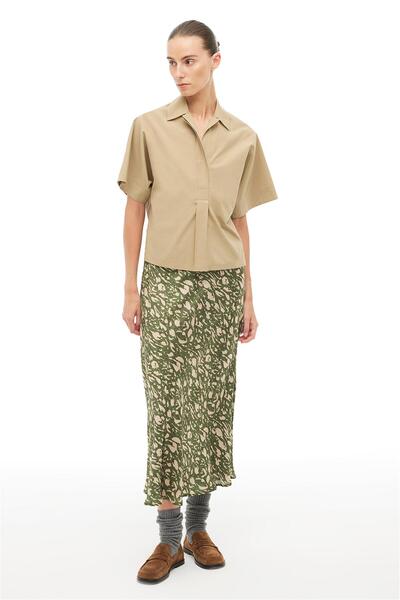 Perspective Devetüy Shirt Collar Blouse