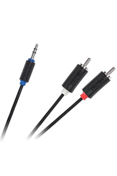 Cabletech audio cable, stereo jack 3.5 mm - 2 x RCA male, 1.8 m, Black