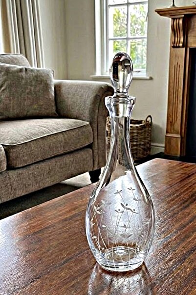 DECOSTYLE Palmiye El Yapımı Dekorlu Karaf – 1300 cc | Premium Dekoratif Şişe