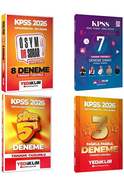 Yediiklim Yayınları Yediiklim 2026 KPSS Ortaöğretim Ön Lisans Net Arttıran De...