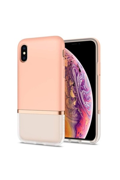 Spigen Carcasă LA MANON pentru iPhone XS Max, culoarea laptelui și a piersicii