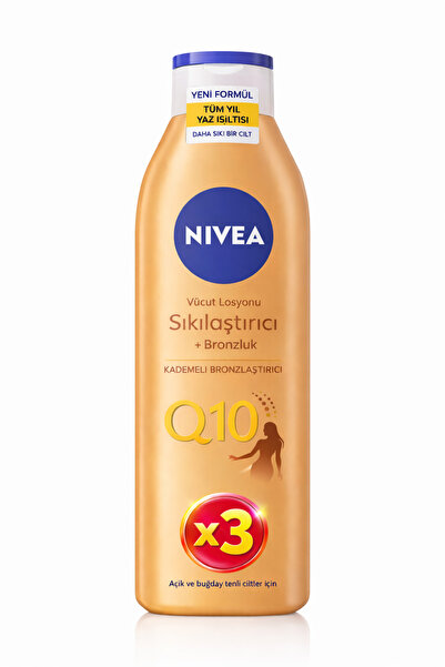 NIVEA Q10 Sıkılaştırıcı ve Bronzlaştırıcı Vücut Losyonu 3 Adet 250 ML