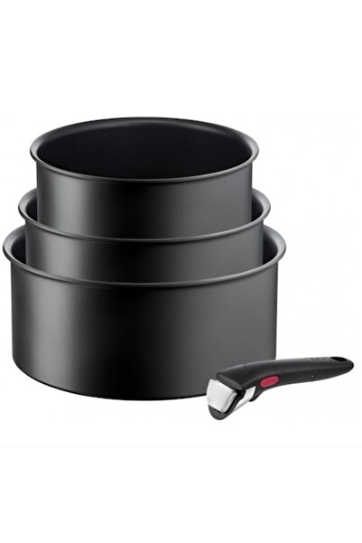 TEFAL Комплект от 3 тенджери/1 дръжка, Tefal, Черен