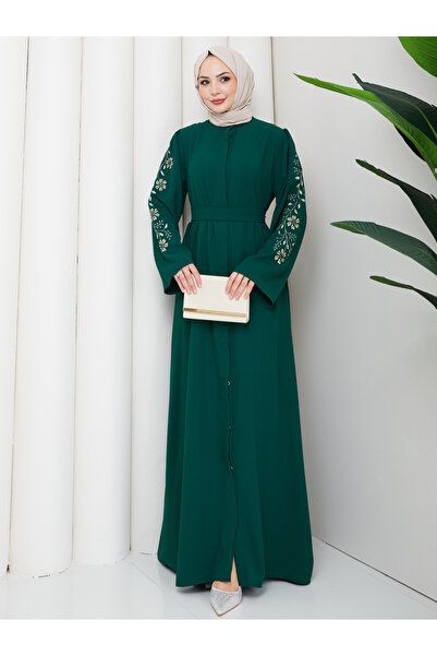 EFSUN MODA Embroidered Abaya Tight-Faitted Clothing Women's Ferace Dress