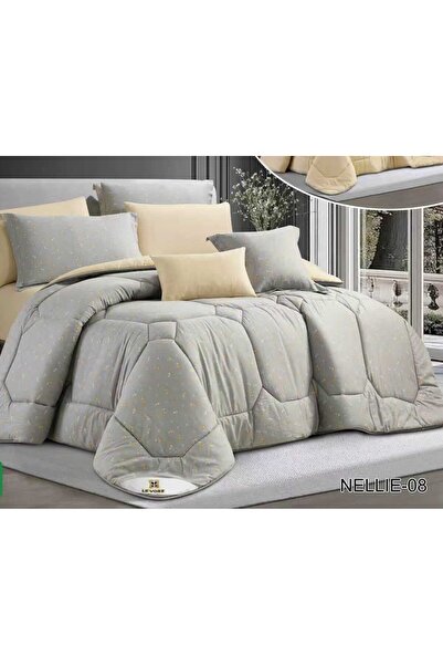 alzawia Luxury 8-piece summer double bed set with a floral pattern, cotton