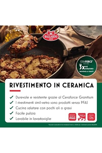 Nacario Nrcrioshop Torre Frying Pan, 24 Cm, Ceramic Coating, Suitable for Ind...