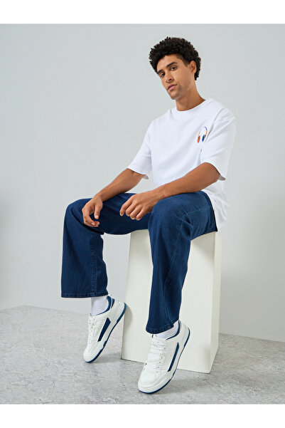 Styli Men Dark Blue Loose Fit Jeans