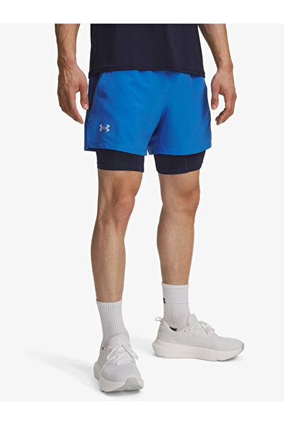 Under Armour شورت رجالي من لانش بطول 5 بوصات بتصميم 2 في 1
