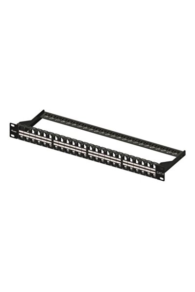 EQUIP Patch panel neecranat Keystone Cat.6 cu 48 de porturi, negru
