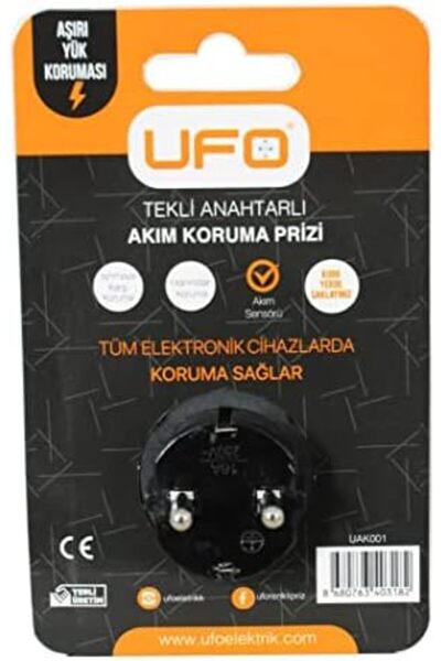 Yıldızan gnyshop UFO Tekli Akım Korumalı Anahtarlı Priz 16A 250V, Max 3500W A...