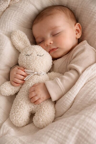 Suvolta Store Teddy Mimi Tavşan Bebek/Çocuk Uyku Arkadaşı Beyaz