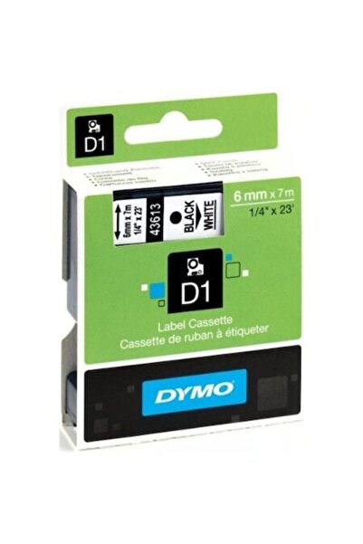 Dymo Лента за етикети, 6 мм x 7 м, бяла