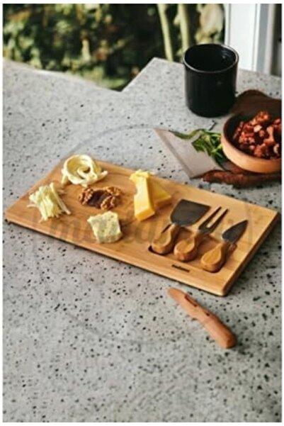 Nacario Nrcrioshop Bamboo Cheese Presentation Boards and 3-Piece Knife Set – ...