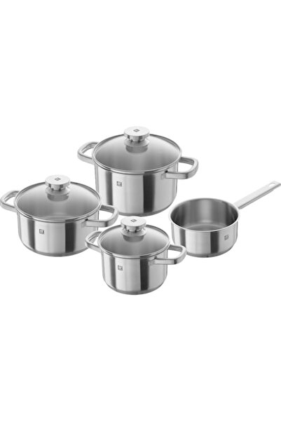 ZWILLING Комплект от 4 тенджери от неръждаема стомана с капак Zwilling, сребрист
