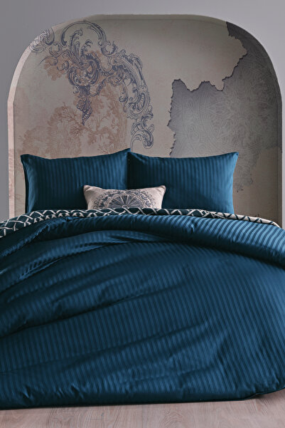 Doqu Home Σετ Παπλωματοθήκη Artline Satin - Διπλό King Size, Μπλε