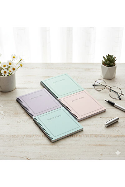 Defterci School Notebook Size 14X14 Lined 4-Ring Binder Notebook (80 Sheets E...