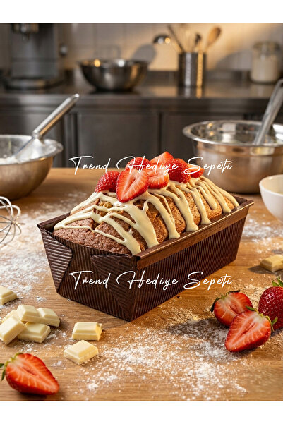 Trend Hediye Sepeti قالب كيك مستطيل فاخر باللون البني (12 قطعة) - قالب تقديم ...