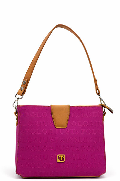 Just Polo Cross Strap Women's Bag Fuchsia Tan 4059