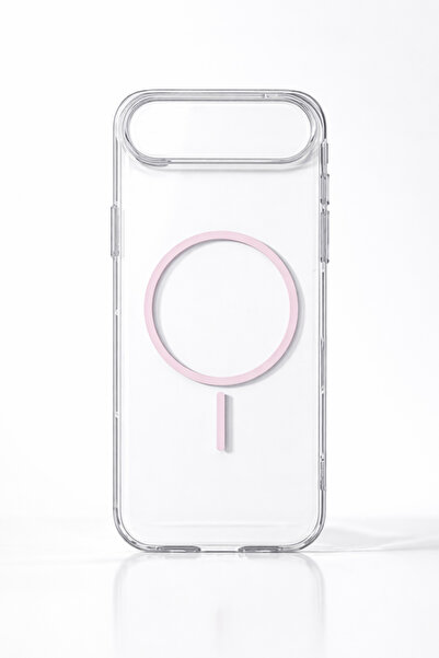 İPhone 17 Air Uyumlu Magsafei Renkli Sert Mika Sararmaz Kılıf Pembe