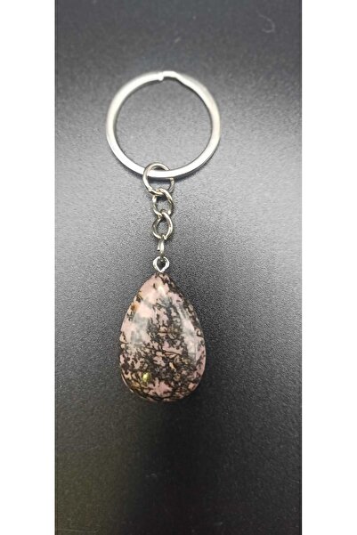 LAXMİ Rhodonite drop keychain, for Yin Yang balancing
