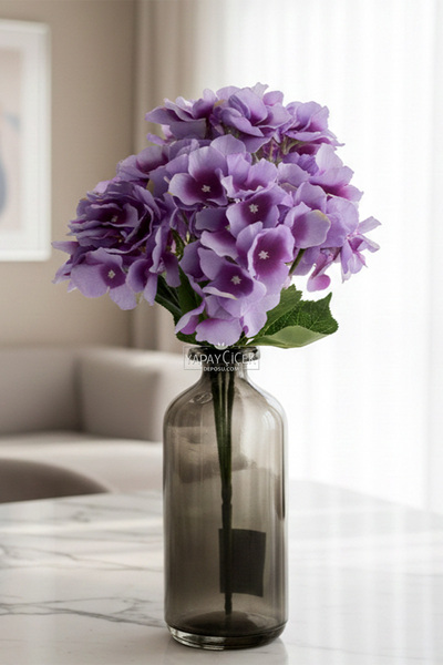 Yapay Çiçek Deposu زهرة صناعية كبيرة الحجم بخمسة فروع من الأورانجا باللون الأ...