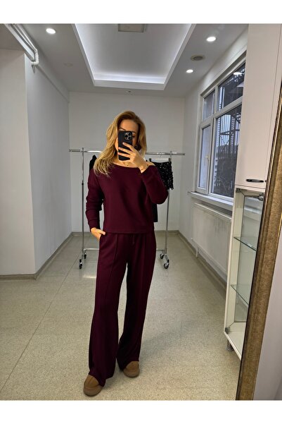 Butik BORDO KAYIK YAKA MODAL TAKIM