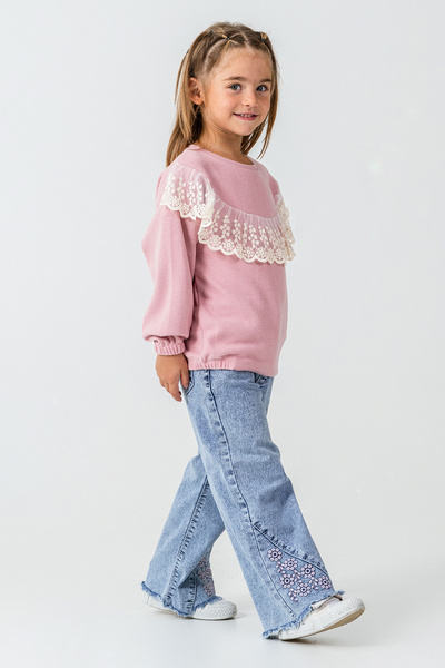 kinderos Girl's 2-Piece Set with Lace Ruffle Pants - 26K 6331