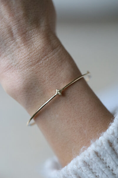 Yenigün Kuyumculuk 14 Ayar Altın Zarif Yonca Kelepçe KLP32215