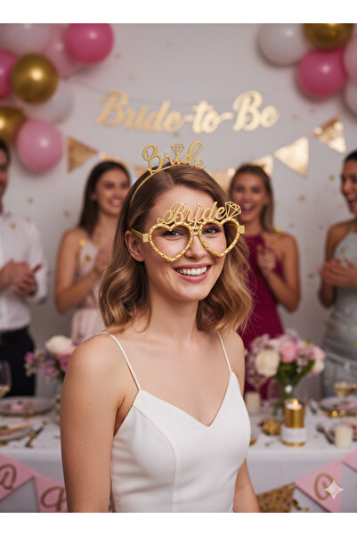 Azebu Bride To Be Gözlük ve Taç Seti, Bride to Be Partisi Kutlama Plastik Taç ve Gözlük