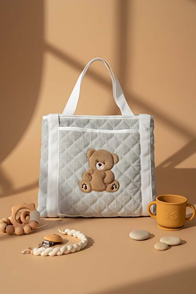 Rivaİstanbul Multi-Purpose Mother Baby Care Bag with Teddy Bear and Changing Mat