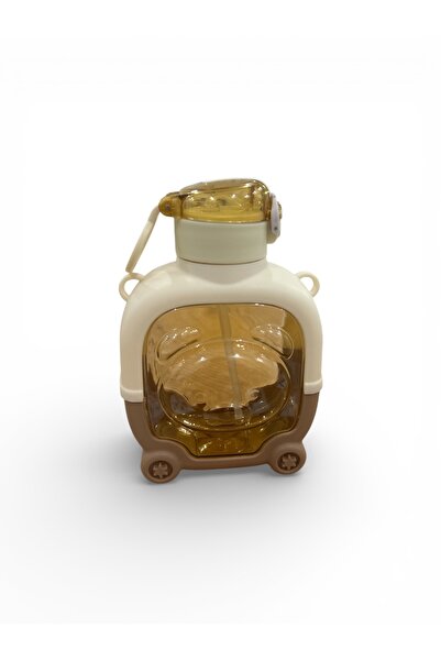 GÜÇLÜ زجاجة مياه شخصية مزينة بملصقات على شكل دمية دب