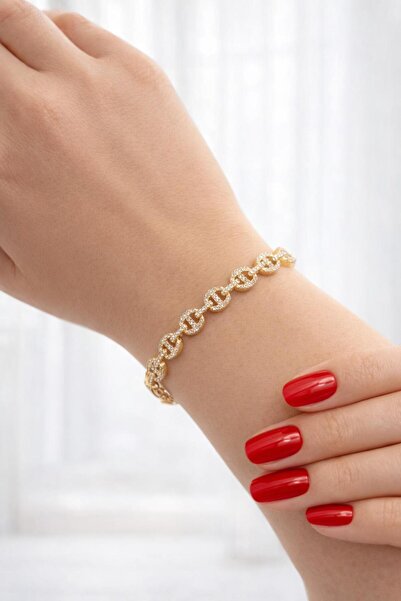 Çelik Xupin Zirkon Taşlı Bileklik